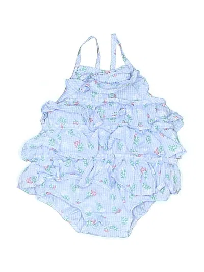 Pre-owned Little Me Babies' Short Sleeve Onesie In Blue