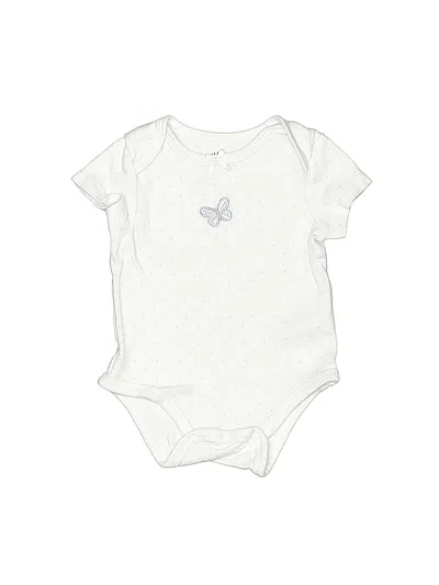 Pre-owned Little Me Babies' Short Sleeve Onesie In White