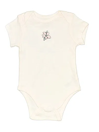 Pre-owned Little Me Babies' Short Sleeve Onesie In White
