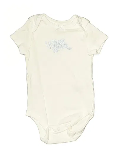 Pre-owned Little Me Babies' Short Sleeve Onesie In White