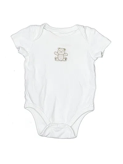 Pre-owned Little Me Babies' Short Sleeve Onesie In White