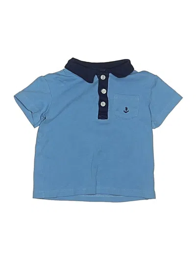 Pre-owned Little Me Kids' Short Sleeve Polo Shirt In Blue