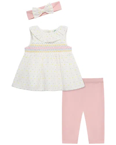 Little Me Kids' Smocked Dot Set Headband In Multi