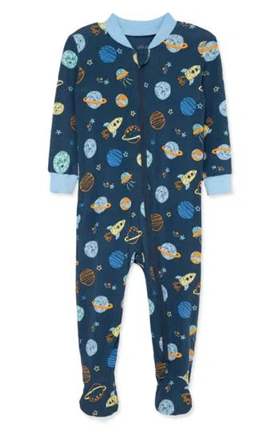 Little Me Babies'  Space Footie In Blue