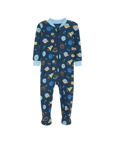 Little Me Space Zip Front Footie In Multi