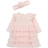 Little Me Girls' Spray Shine Tutu Dress & Headband Set - Baby In Neutral