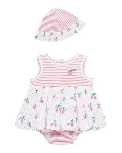 Little Me Kids' Strawberries Popover Hat In Pink