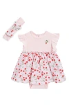 Little Me Strawberry Bodysuit Dress & Headband Set