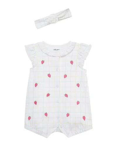 Little Me Kids' Strawberry Romper Headband In Multi