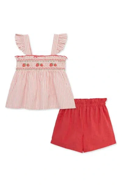 Little Me Babies'  Strawberry Woven 2-piece Set In Multi