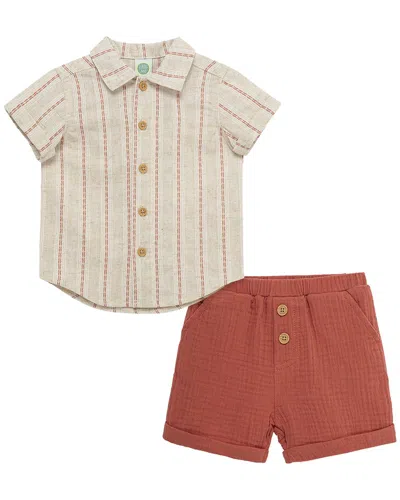 Little Me Striped Short Set In Multi