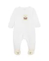 Little Me Unisex Gentle Bear Footie - Baby In White