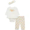 Little Me Thankful Bodysuit, Pants & Headband Set In Multi