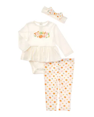 Little Me Thankful Bodysuit Set In Multi