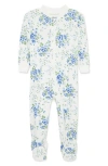 Little Me Toile Print Zip Footie In Multi