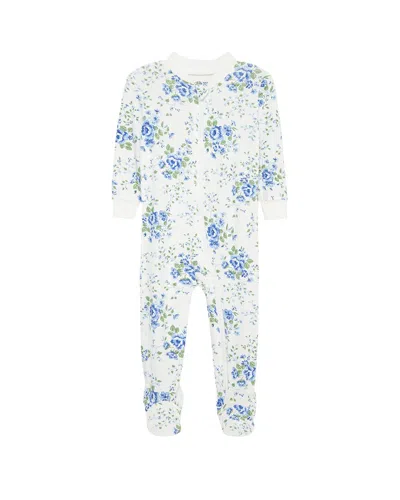Little Me Toile Zip Front Footie In White