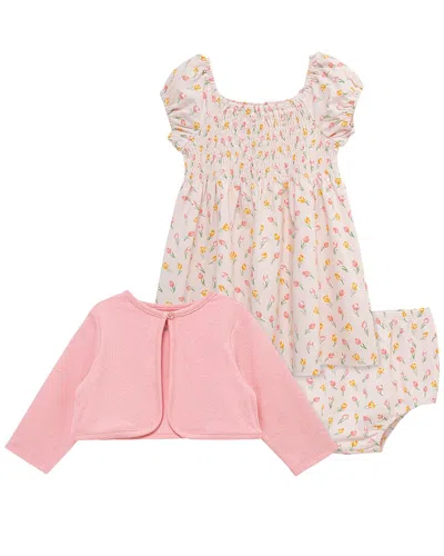 Little Me Kids' Tulip Knit Dress Set In Pink