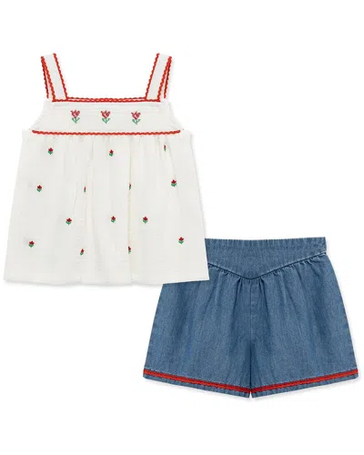 Little Me Kids' Tulip Woven Play Set In White