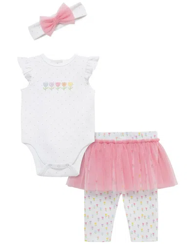 Little Me Tulips Skegging Set Headband In Multi