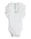 Little Me Unisex Basic Bodysuit, 5 Pack - Baby In White