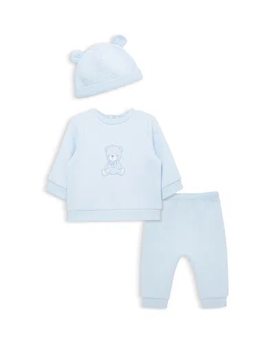 Little Me Unisex Three Piece Quilted Bear Set - Baby In Blue