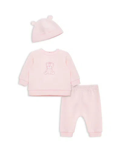 Little Me Unisex Three Piece Quilted Bear Set - Baby In Pink