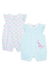 LITTLE ME LITTLE ME WHALE PRINT 2-PACK ROMPERS