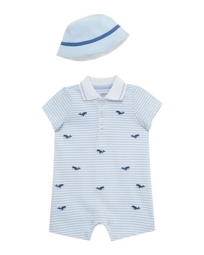 Little Me Kids' Whales Romper Hat In Blue