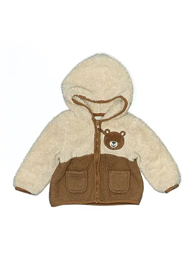Pre-owned Little Me Babies' Zip Up Hoodie In Tan