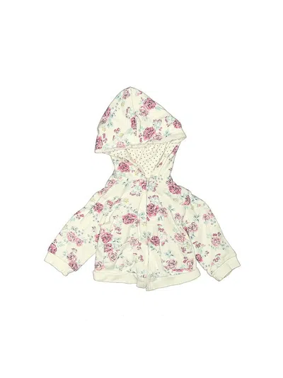 Pre-owned Little Me Babies' Zip Up Hoodie In White