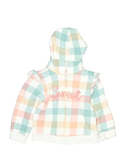 Pre-owned Little Me Kids' Zip Up Hoodie In White