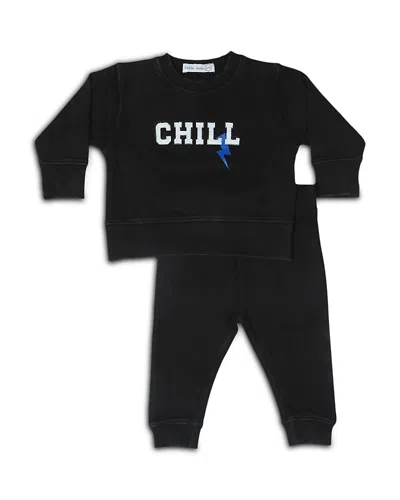 Little Mish Boys' Chill Top & Pants Set - Little Kid In Black