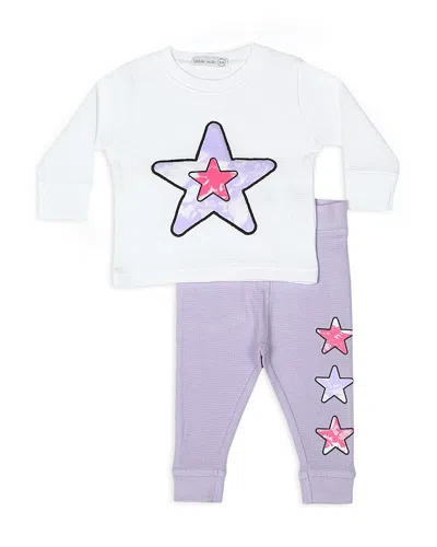 Little Mish Girls' Tie Dyed Star Shirt & Pants Set - Baby In Multi