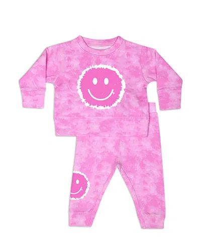 Little Mish Girls' Tie Dyed Top & Pants Set - Baby In Pink