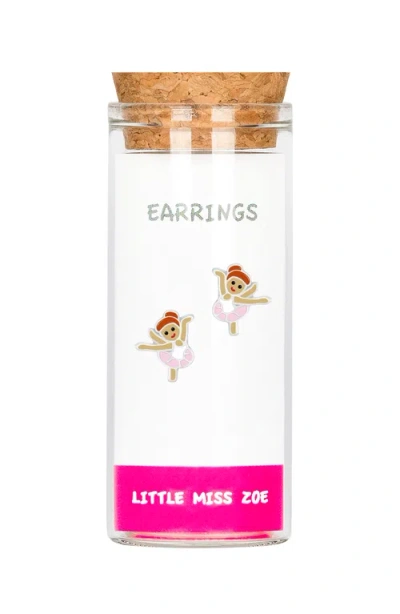 Little Miss Zoe Kids'  Ballerina Stud Earrings In Gold