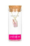 Little Miss Zoe Bobba Drink Charm Necklace In Pink