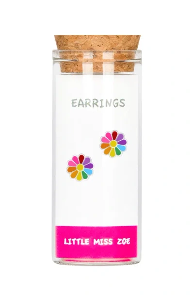 Little Miss Zoe Kids'  Colorful Flower Stud Earrings In Multi