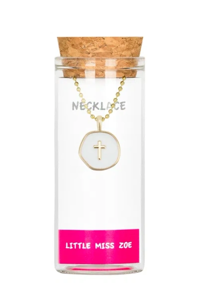 Little Miss Zoe Kids'  Cross Charm Necklace In Gold