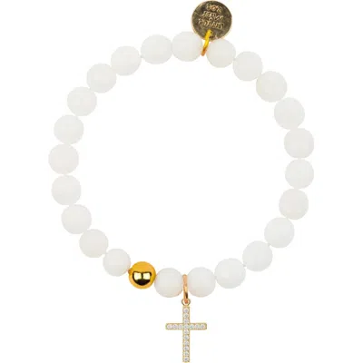 Little Miss Zoe Kids'  Cross Gemstone Bracelet