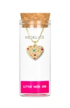 Little Miss Zoe Dotted Heart Charm Necklace In Gold
