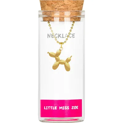 Little Miss Zoe Kids'  Gold Balloon Dog Charm Necklace