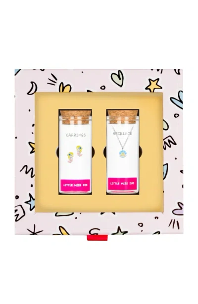 Little Miss Zoe Kids' Mermaid Necklace And Earrings Gift Set In Multi