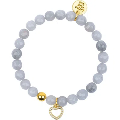 Little Miss Zoe Kids'  Pave Heart Gemstone Bracelet