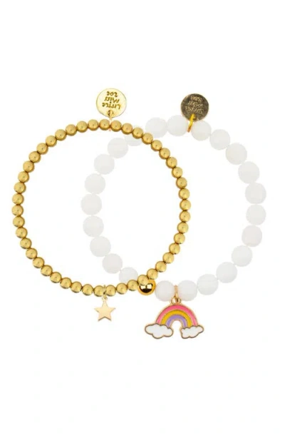Little Miss Zoe Kids'  Rainbow Gemstone Bracelet Duo
