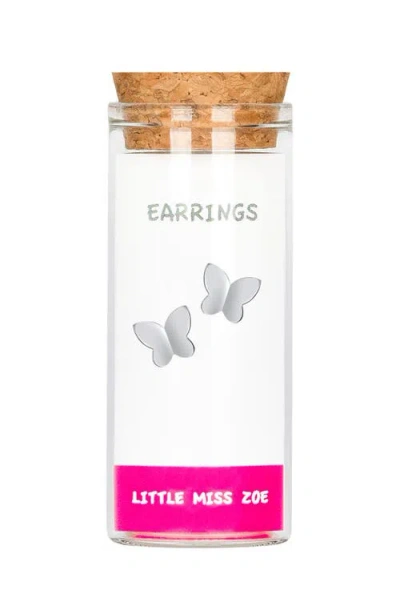 Little Miss Zoe Kids'  Silver Butterfly Stud Earrings