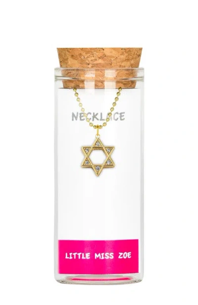 Little Miss Zoe Kids'  Star Of David Charm Necklace In Gold