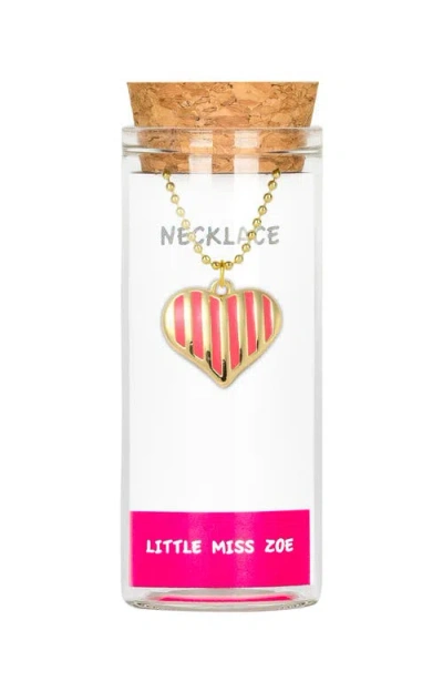 Little Miss Zoe Kids'  Strip Heart Charm Necklace