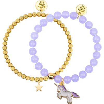 Little Miss Zoe Kids'  Unicorn Gemstone Bracelet Duo