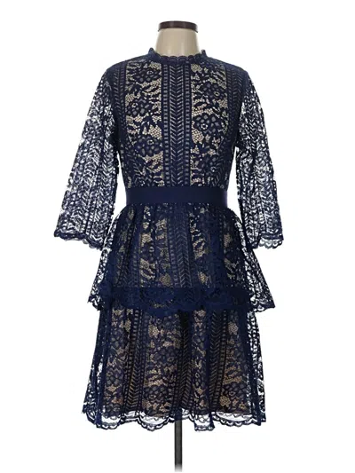 Pre-owned Little Mistress Cocktail Dress In Blue