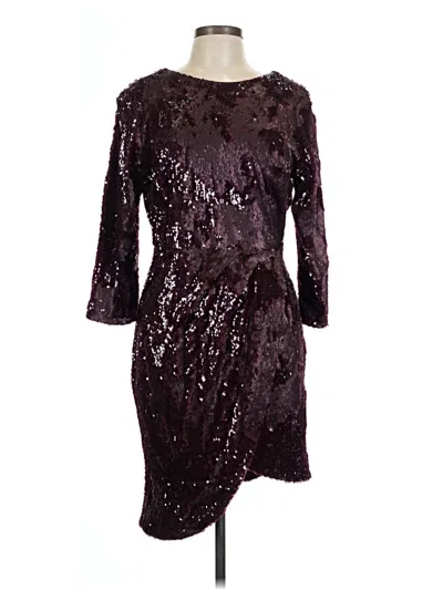 Pre-owned Little Mistress Cocktail Dress In Burgundy